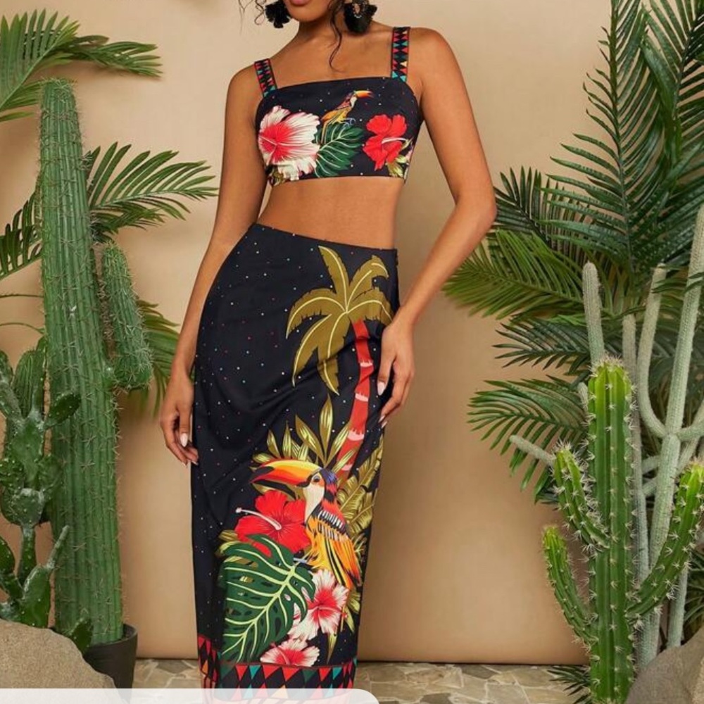 Floral Black Women's Swimwear